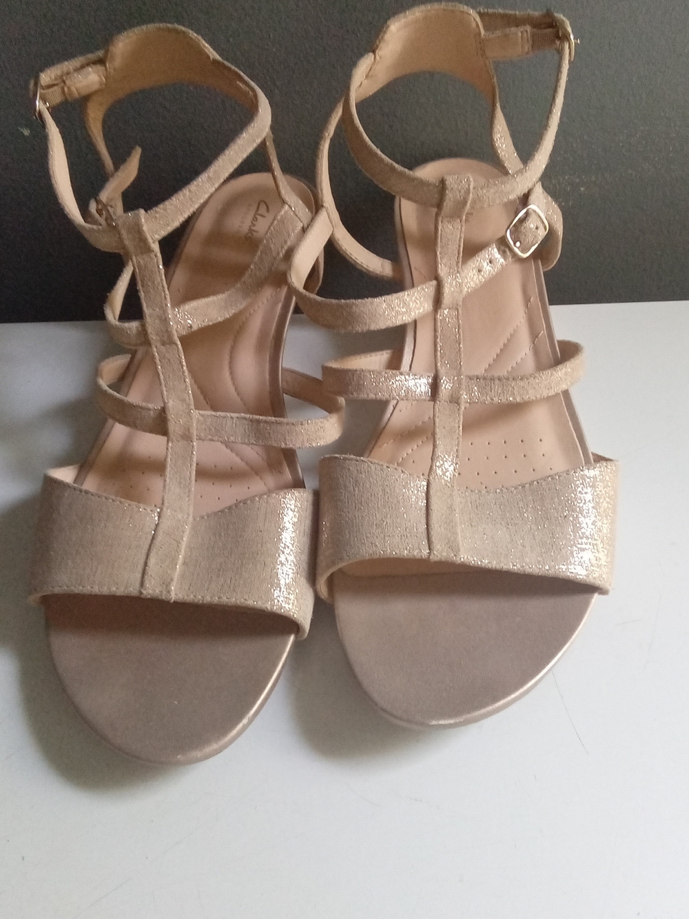Clarks Women’s Gold Strappy Sandals